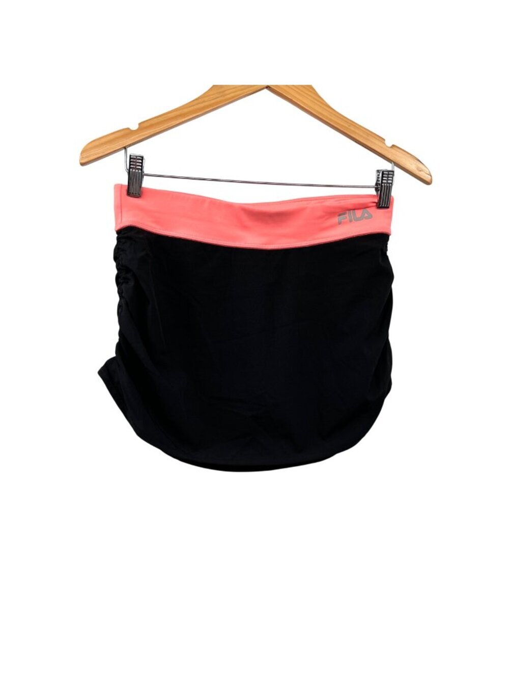 Fila Sport Womens Skort Ruched Sides Black/Coral Size XS